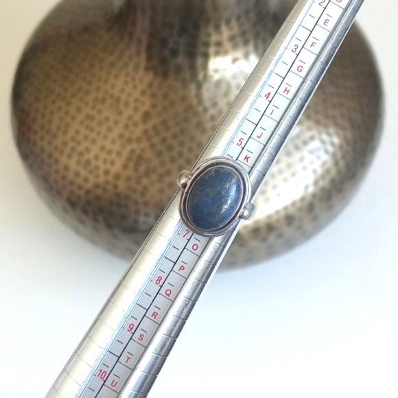 Vintage 925 Sterling Silver Ring W Blue Lapis Lazuli Gemstone 6 - Picture 4 of 16